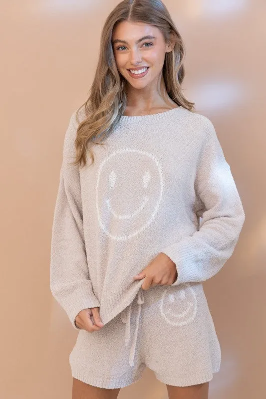 Smile Big Cozy Soft Top with Shorts Set