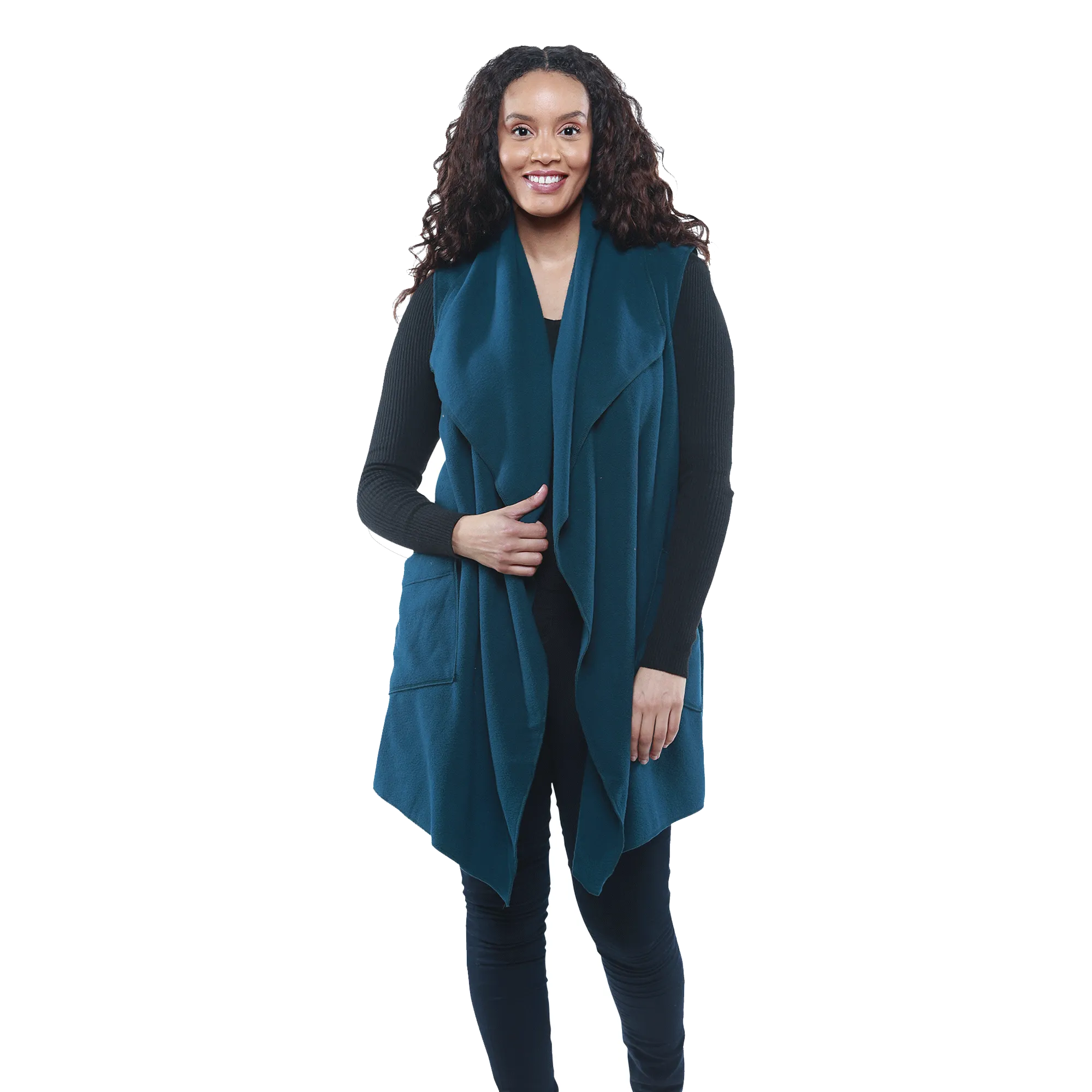 Stacey Cozy Coat Fleece Vest and Headband Set