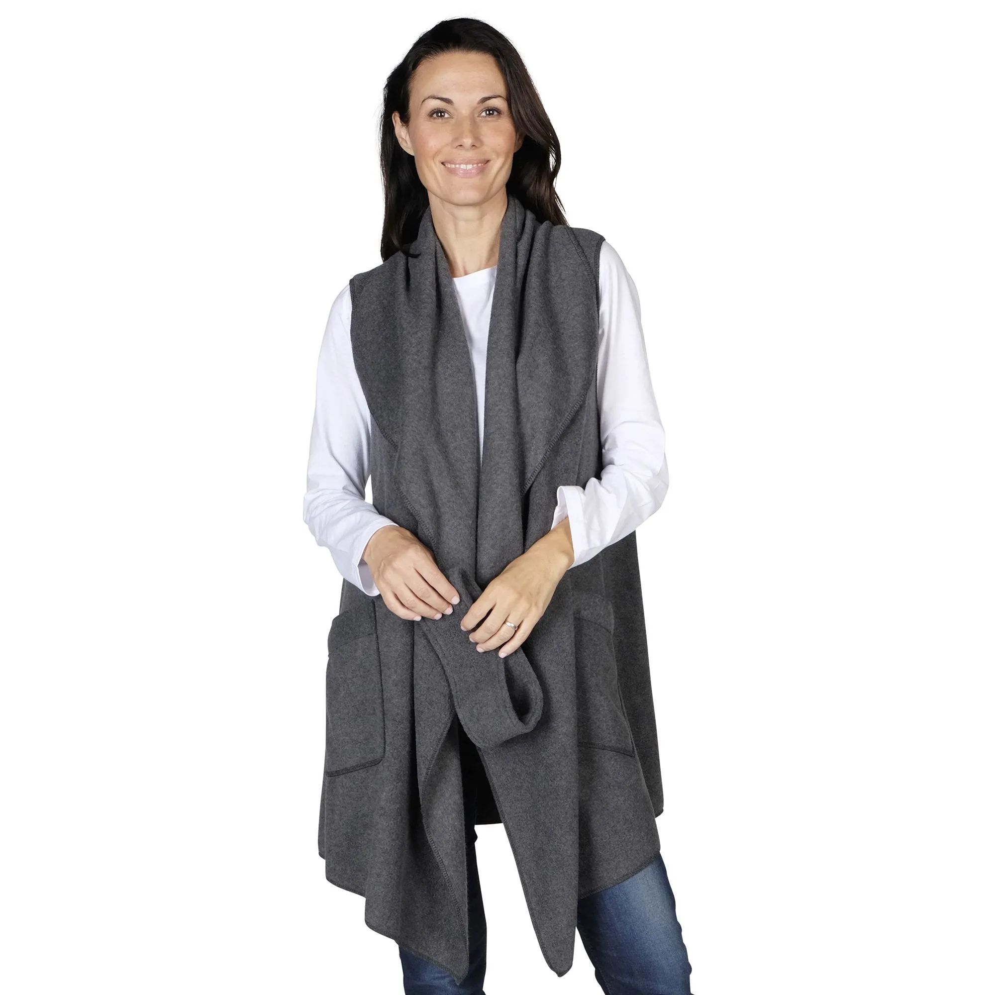 Stacey Cozy Coat Fleece Vest and Headband Set