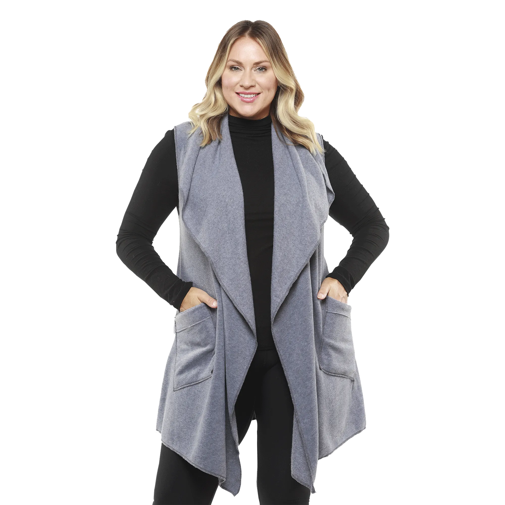 Stacey Cozy Coat Fleece Vest and Headband Set