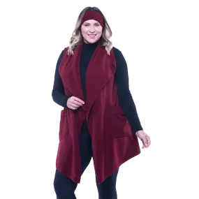 Stacey Cozy Coat Fleece Vest and Headband Set