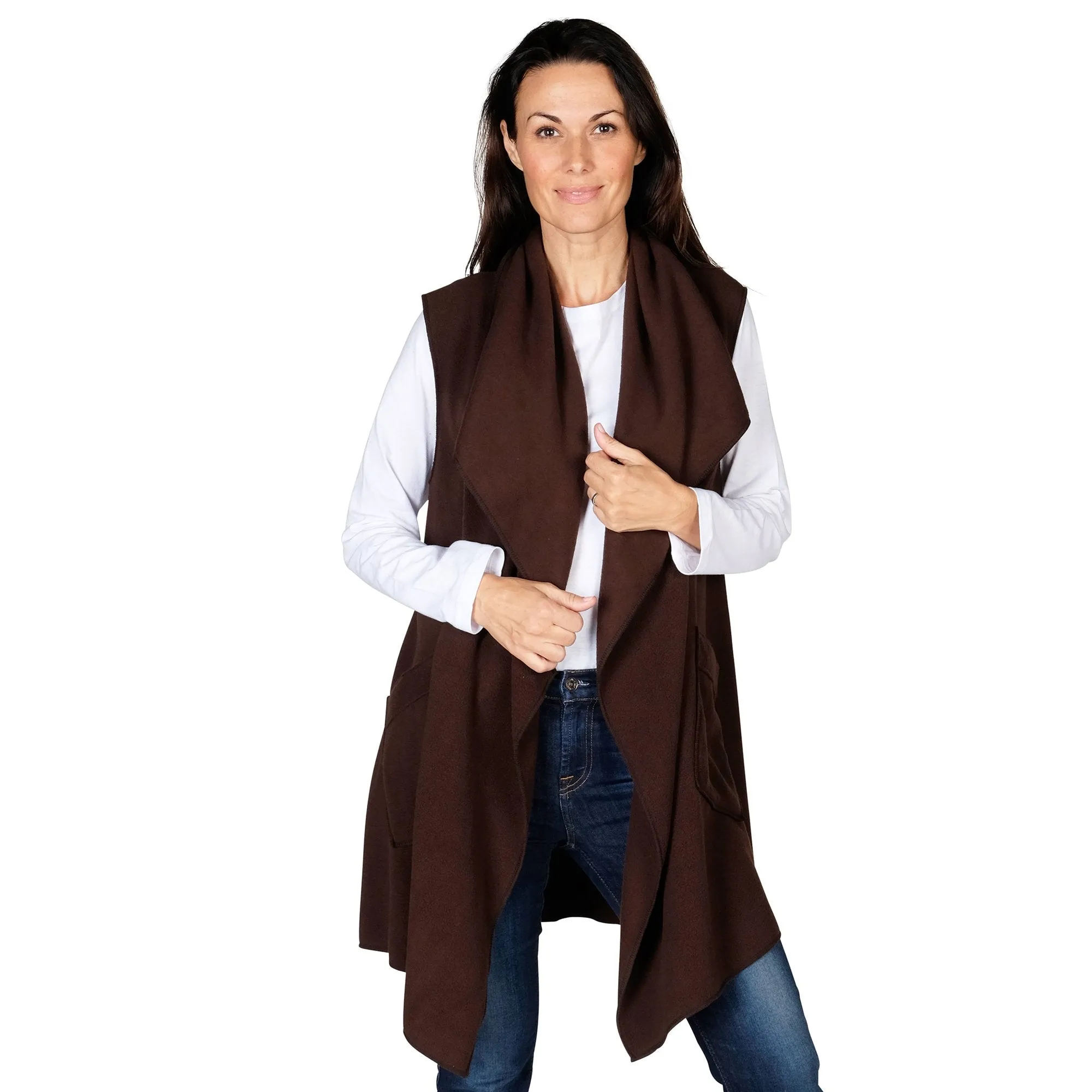 Stacey Cozy Coat Fleece Vest and Headband Set