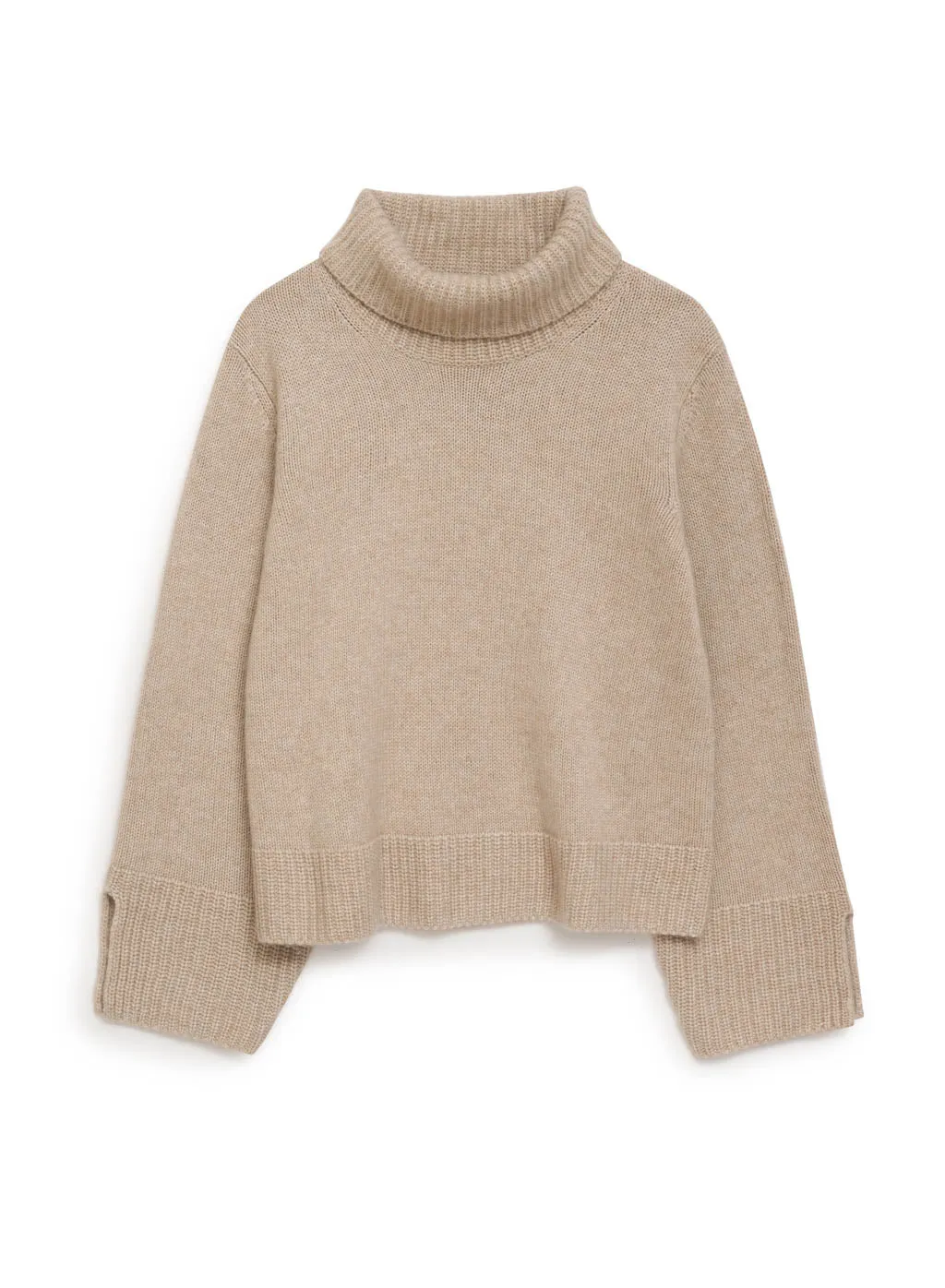 Stateside Cozy Cashmere Turtleneck Sweater in Camel