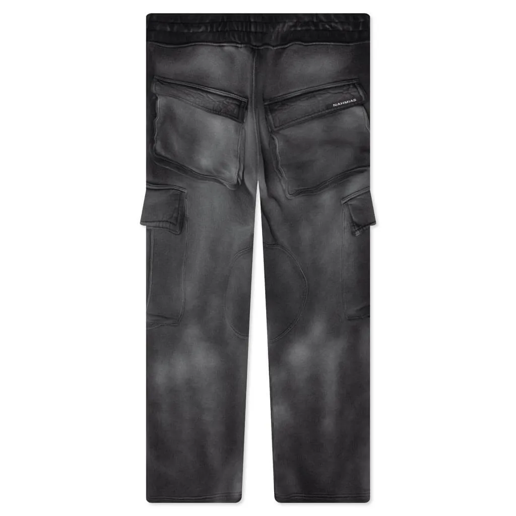 Faded Black Sunfade Logo-Embellished Cargo Sweatpants