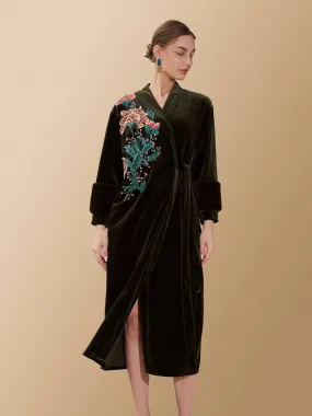 Luxurious Embroidered Velvet Robe