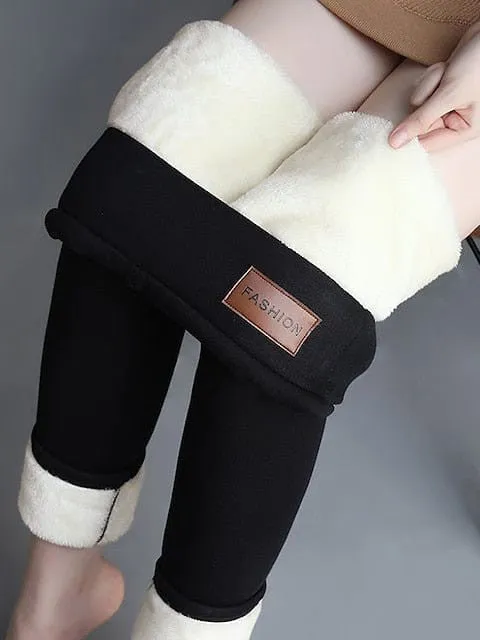 Women's Cozy High Waist Fleece Tights for Fall and Winter