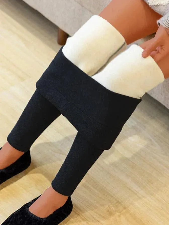 Women's Cozy High Waist Fleece Tights for Fall and Winter