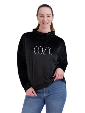 Women's Velour "COZY" Funnel Neck Sweatshirt