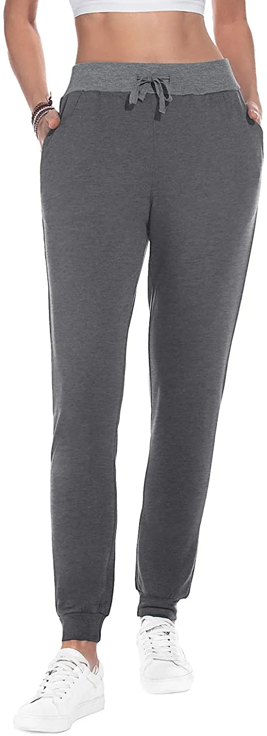 YUNDAI Women Joggers Cozy Cotton Sweatpants Tapered Active Yoga Lounge Track Pants with Pockets