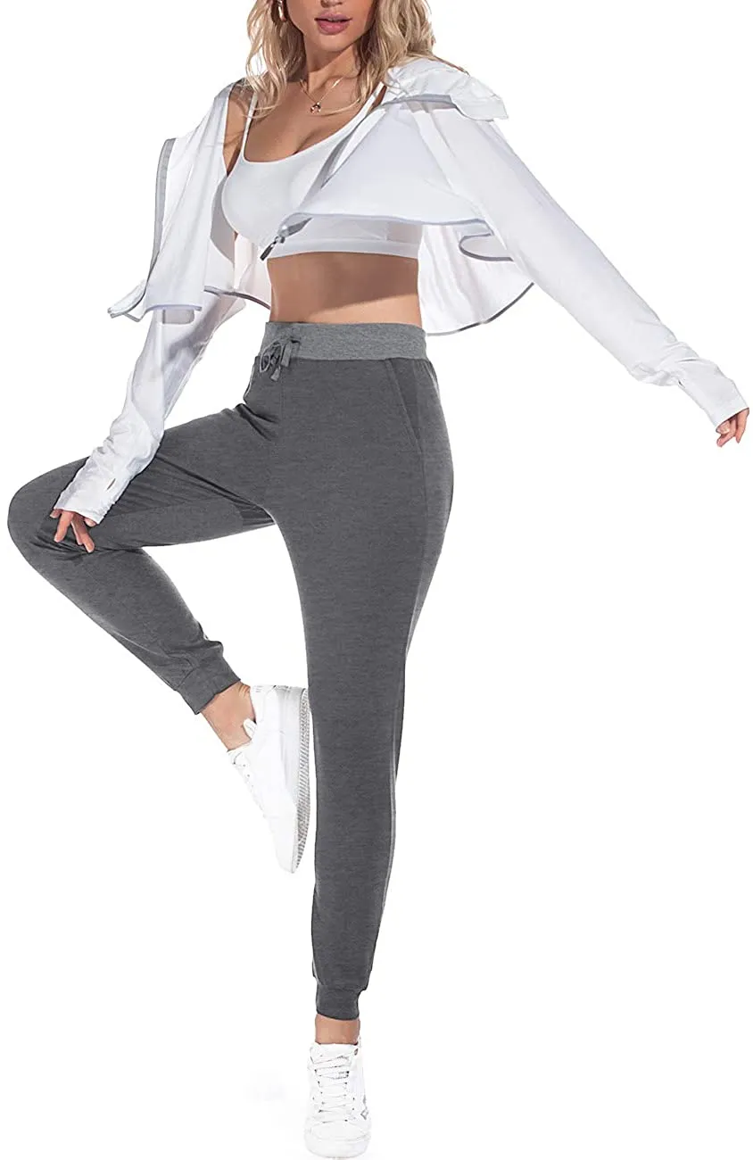 YUNDAI Women Joggers Cozy Cotton Sweatpants Tapered Active Yoga Lounge Track Pants with Pockets